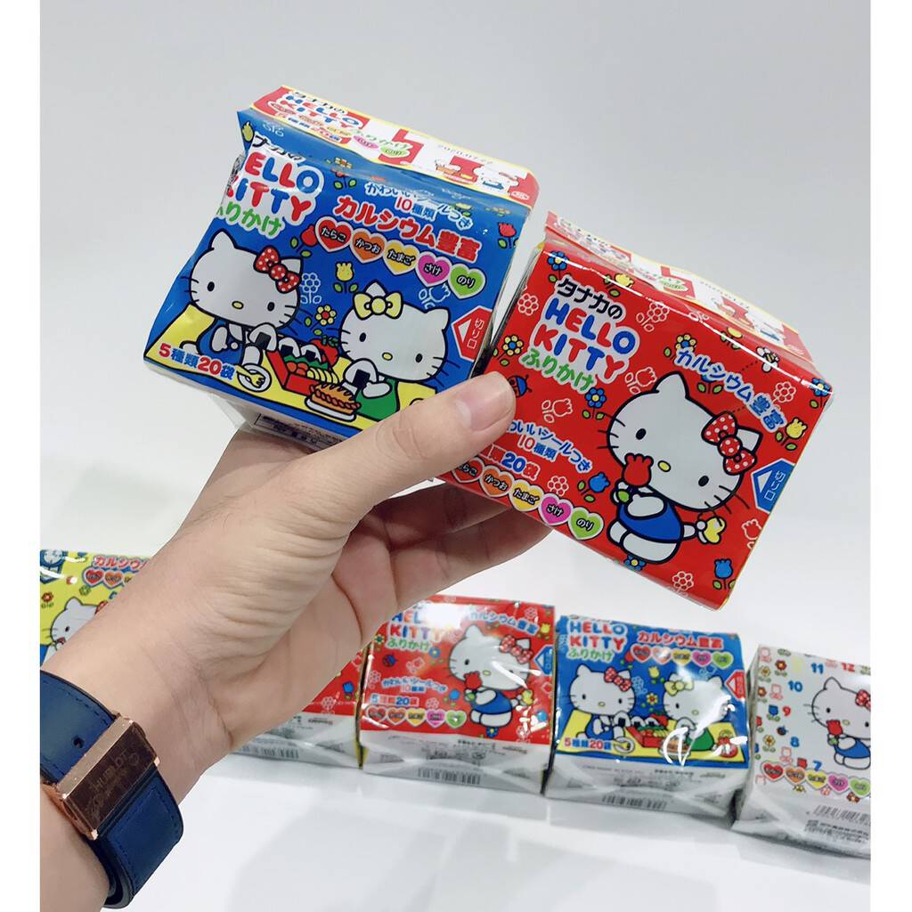 [date 2020] Gia Vị Rắc Cơm Hello Kitty Của Nhật Cho Bé 5 Vị 20 Gói (mẫu Mới) 