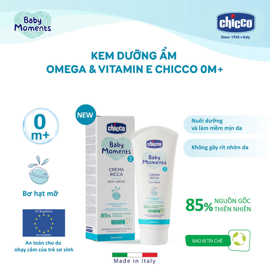 Kem dưỡng ẩm Chicco chứa Omega và vitamin E 100ml 9 Kem Dưỡng ẩm Chicco Chứa Omega Và Vitamin E 100ml (1)