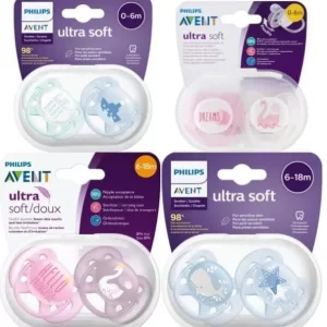 Sét 2 ty ngậm PHILIPS AVENT silicon thông khí cho bé