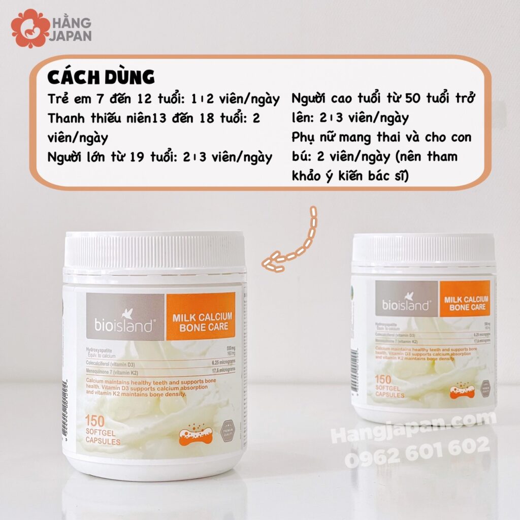 Viên uống Canxi Milk Calcium Bioisland 150 viên (12Y+) 10 Viên Uống Canxi Milk Calcium Bioisland 150 Viên (12y+) (3)