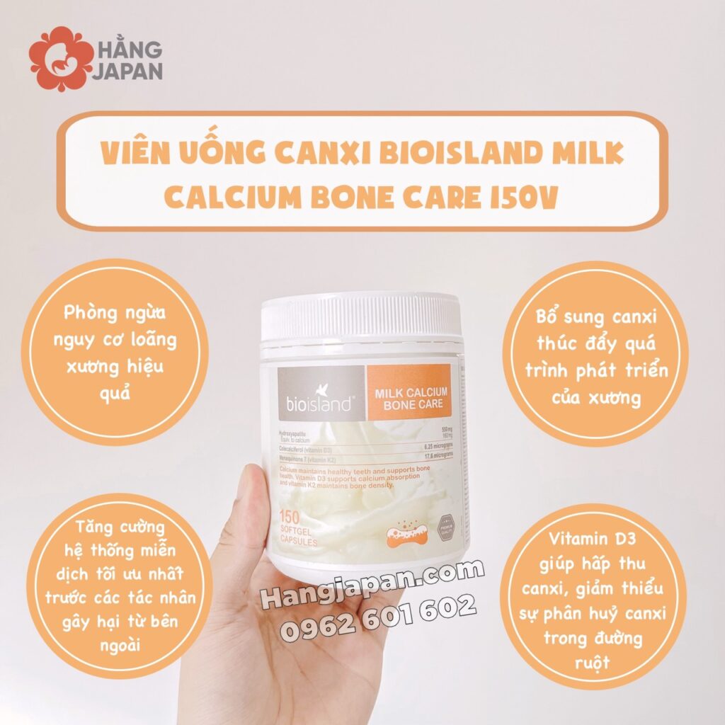 Viên uống Canxi Milk Calcium Bioisland 150 viên (12Y+) 9 Viên Uống Canxi Milk Calcium Bioisland 150 Viên (12y+) (5)