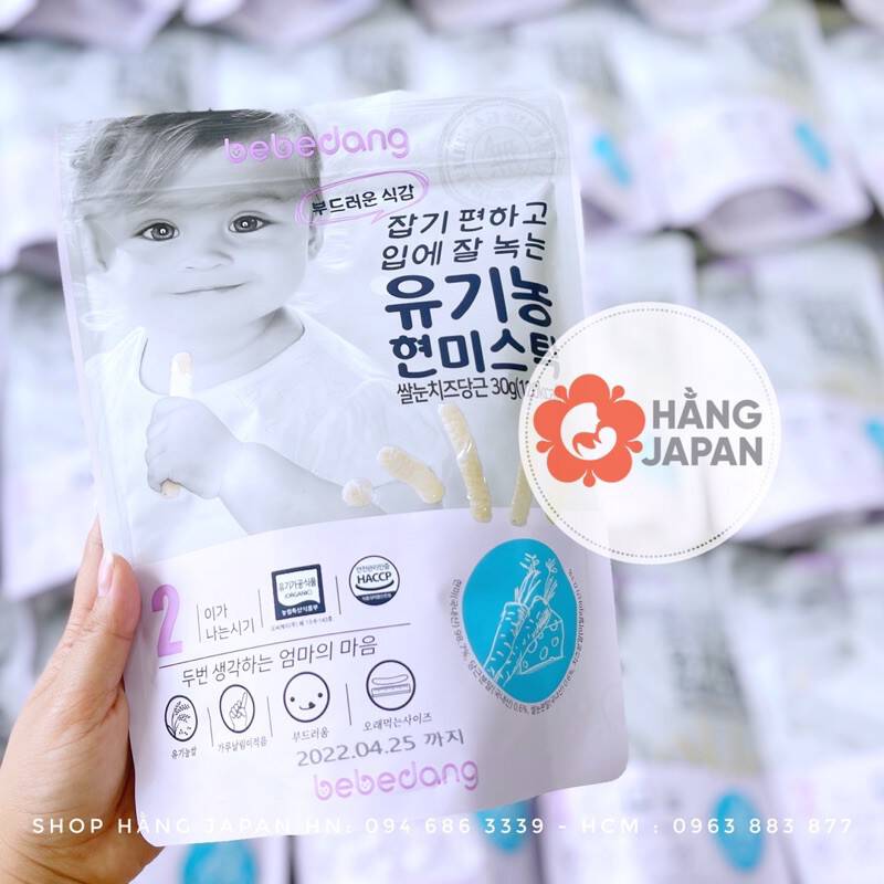 Bánh gạo BEBEDANG ORGANIC ăn dặm cho bé Hàn Quốc