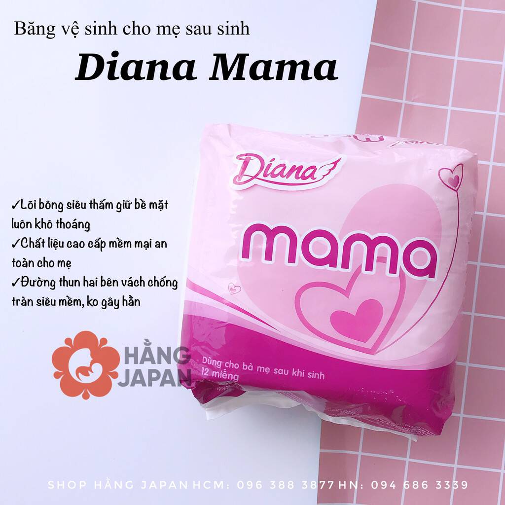 Bỉm Diana Mama 12 Miếng Dùng cho bà mẹ sau khi sinh