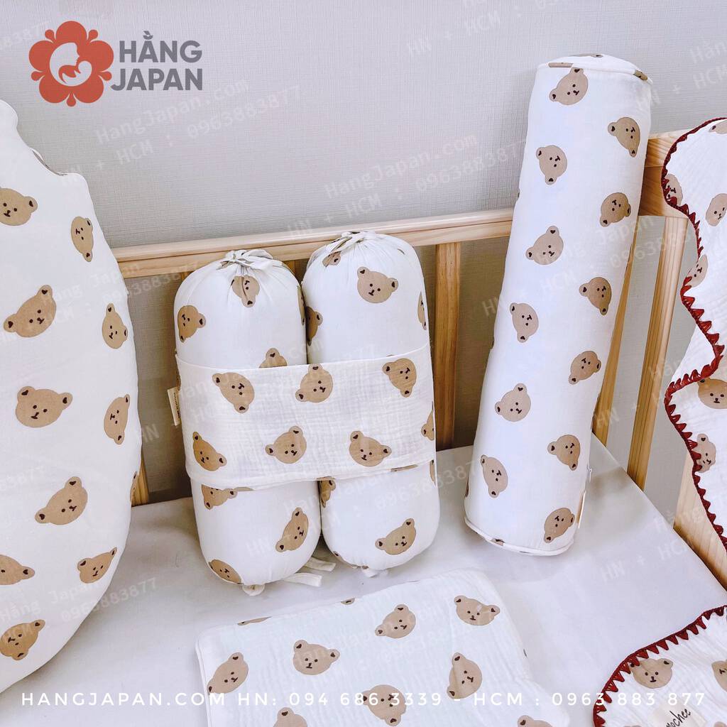 Bộ Chặn Gối Bông Kèm Gối đầu Muslin Của Mochee 8