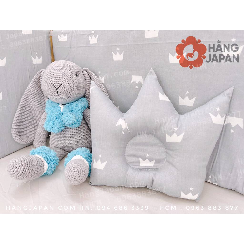 Bộ quây cũi vải kèm ga chun mẫu vương miện 23 Bộ quây cũi vải kèm ga chun mẫu vương miện