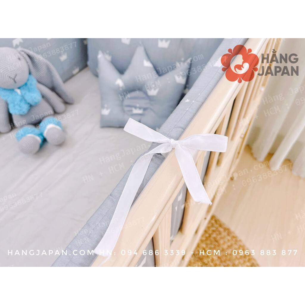 Bộ quây cũi vải kèm ga chun mẫu vương miện 24 Bộ quây cũi vải kèm ga chun mẫu vương miện
