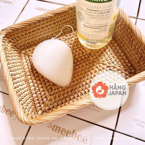Bông tắm hữu cơ MEEBEE Hàn Quốc siêu mềm mại cho bé làm từ bọt biển Konnyaku hàng chính hãng