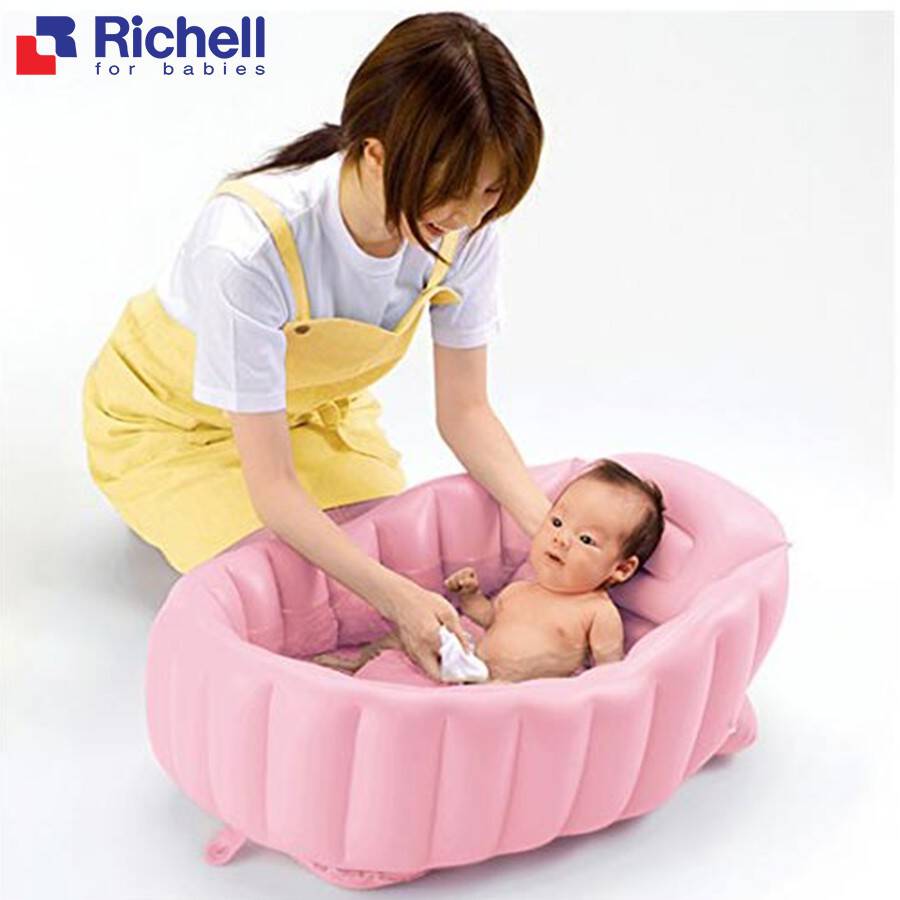 Chậu tắm phao Richell - hồng 11 Bé Tắm