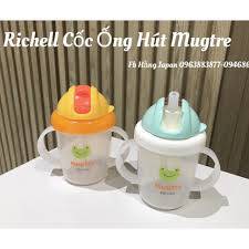 Cốc tập uống có ống hút chống đổ Richell Mugtre