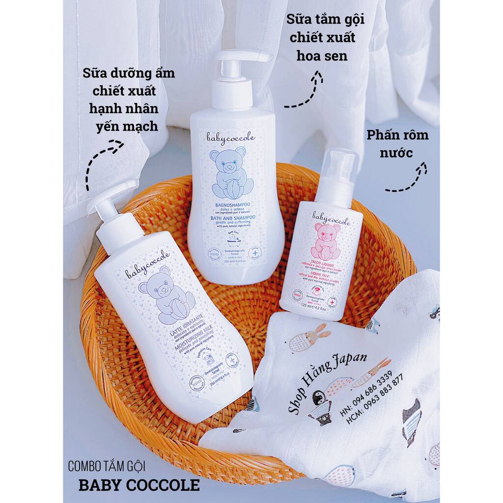 Combo Tắm gội dưỡng ẩm Baby coccole 250ml 6 Combo Tắm Gội Dưỡng ẩm Baby Coccole 250ml