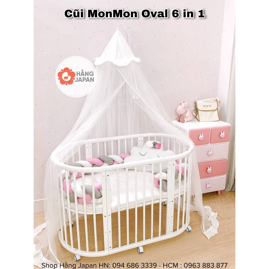 Cũi Oval Monmon cho bé sơ sinh tới 8 tuổi