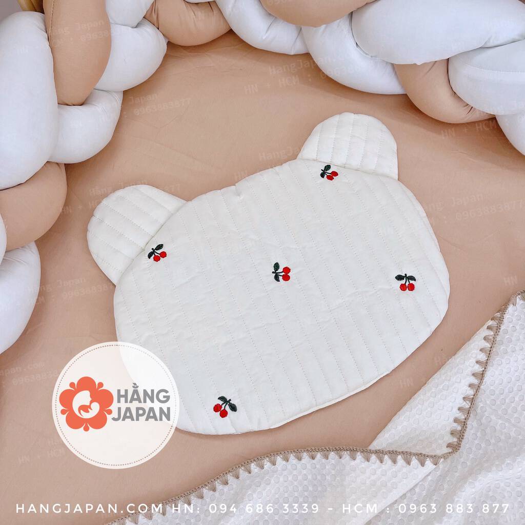 Gối cotton thoáng khí hình gấu thỏ xinh xắn dành cho em bé sơ sinh