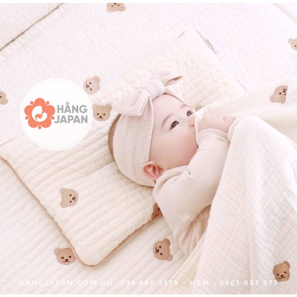 Gối đầu Cotton Organic Hình Thỏ Gấu 40x25cm