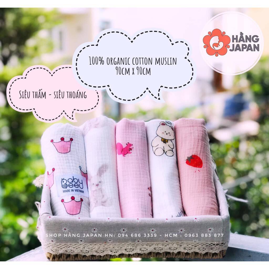 Khăn tắm đa năng Babybee Muslim Cotton Organic