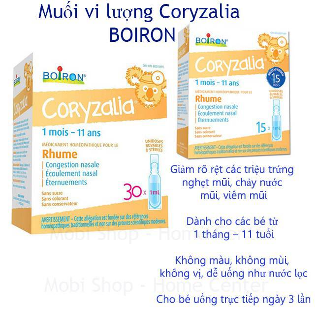 Muối uống vi lượng Coryzalia Canada hộp 30 tép