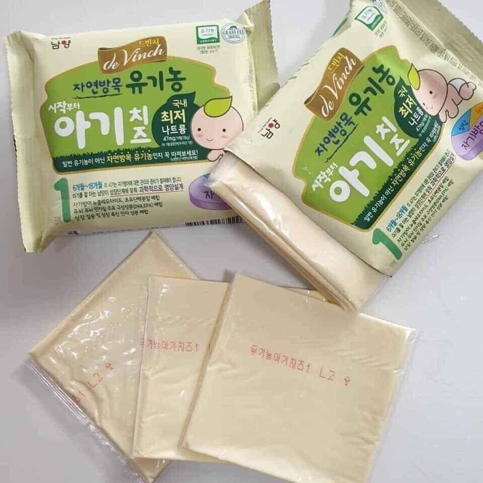 Phô mai cho bé ăn dặm hữu cơ tách muối Hàn Quốc: cho bé từ 6 tháng - date mới
