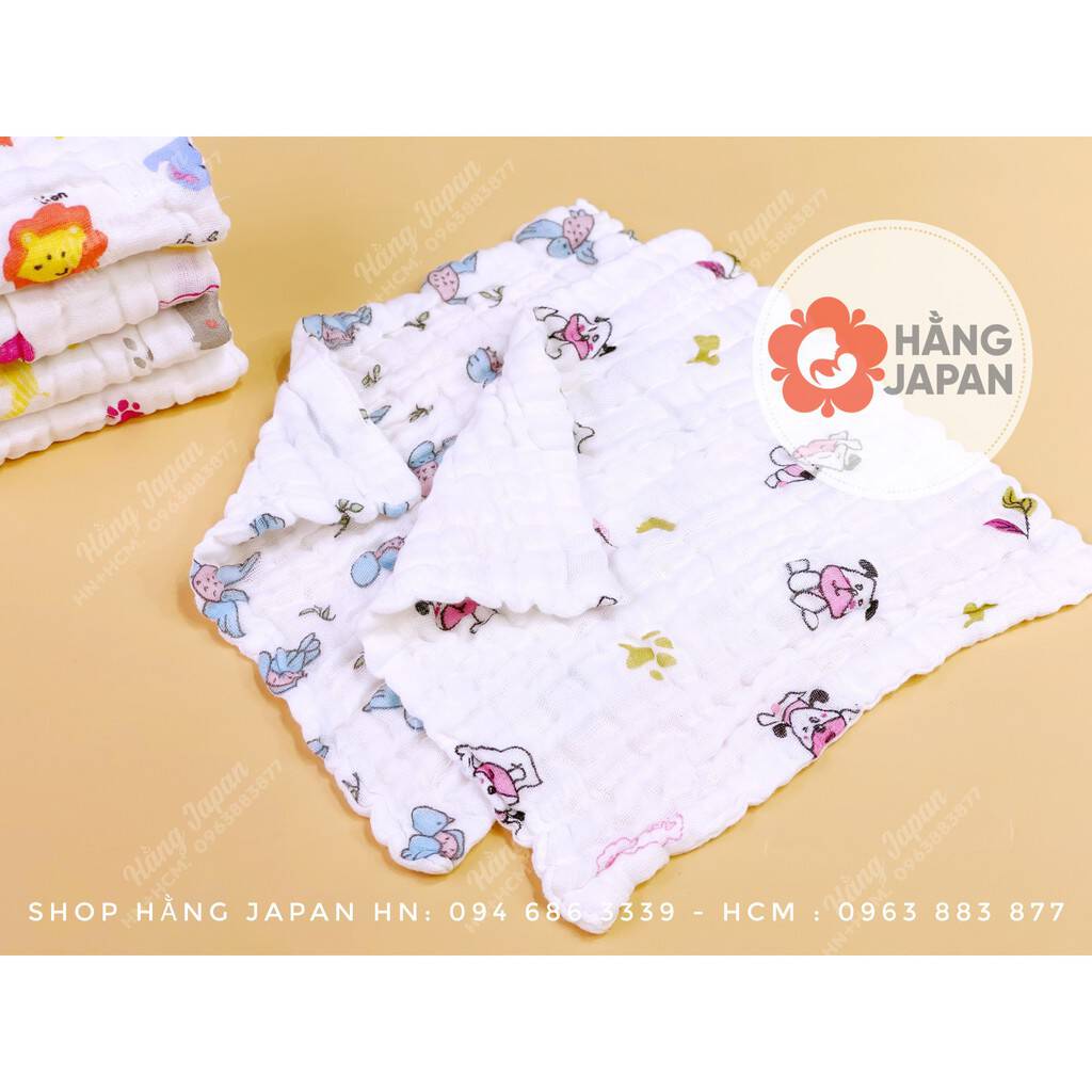 Set 5 cái khăn sữa  vải xô 6 lớp cho bé sơ sinh - Thích hợp để lau người, tắm, lau mồ hôi và làm khăn quảng cổ cho bé