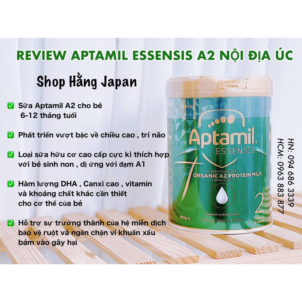 Sữa Aptamil Essensis Organic Úc đủ số 900g