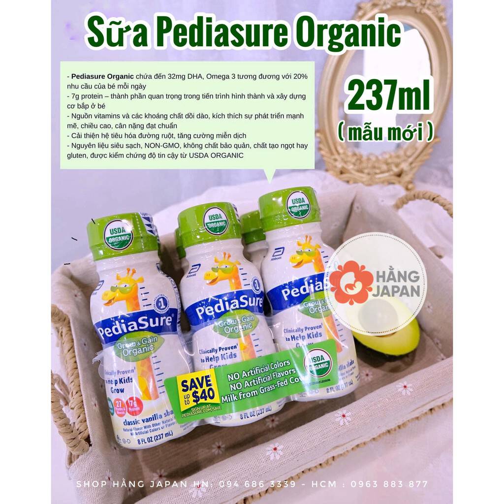 Sữa Nước Pediasure Grow & Gain Organic Non