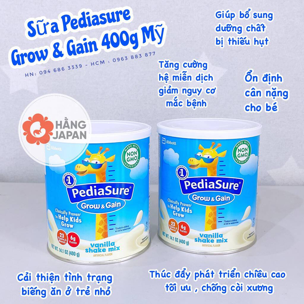 Sữa Pediasure Grow & Gain 400g Mỹ các vị