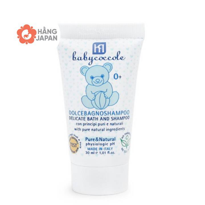 Sữa tắm gội cho bé Babycoccole 30ml chiết xuất hoa sen