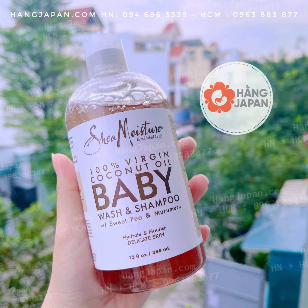 Sữa tắm gội Organic Shea Moisture Baby Wash & Shampoo 384ml cho bé từ 0m+ trở lên