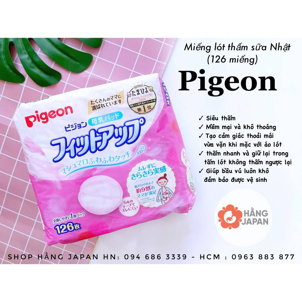 Thấm Sữa Pigeon Nội địa Nhật 126 Miếng 