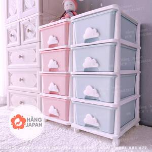 Tủ nhựa ngăn kéo 4 tầng cho bé hình đám mây
