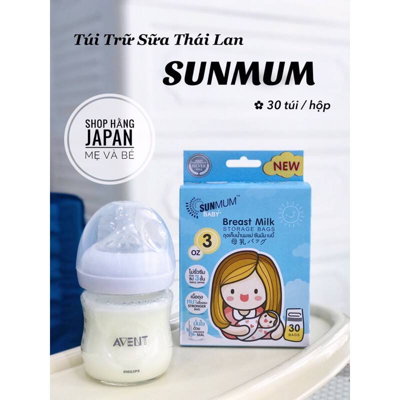 Túi Trữ Sữa Sunum 2 Khoá Zip Hộp 20 Túi Made In Thailand 4