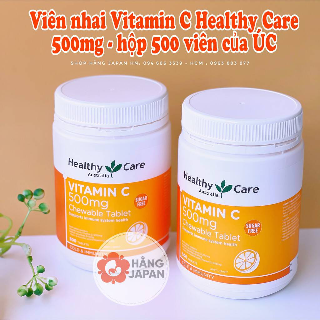 Viên nhai Vitamin C 500mg Healthy care - Hàng Úc