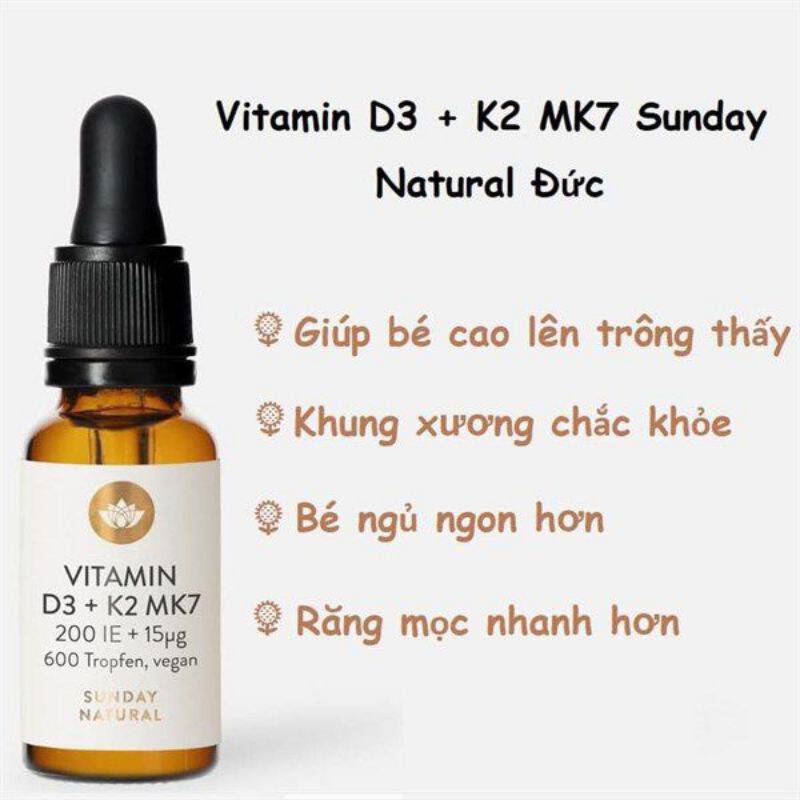 Vitamin D3 K2 MK7 Sunday Natural Đức 15µg 20ml