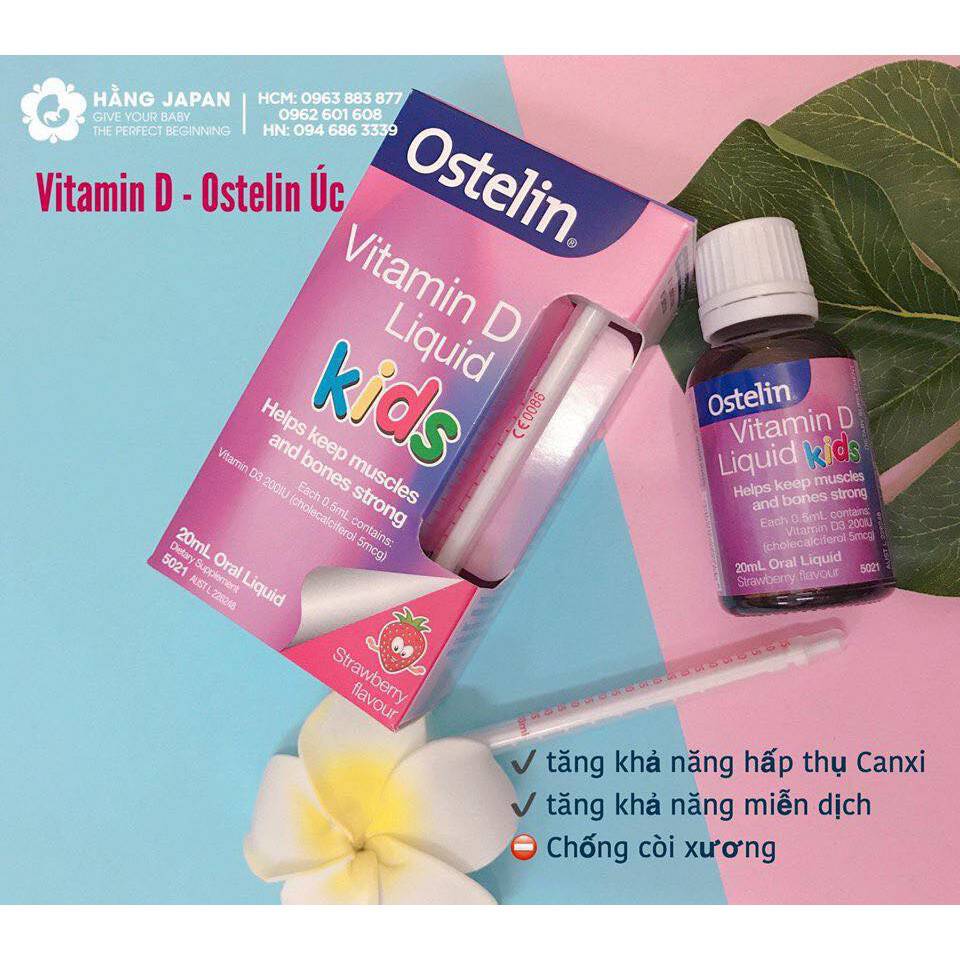 Vitamin D3 Ostelin Cho Bé Từ Sơ Sinh Dạng Nhỏ Giọt Và Xi Lanh Tiện Lợi   Hàng Úc 