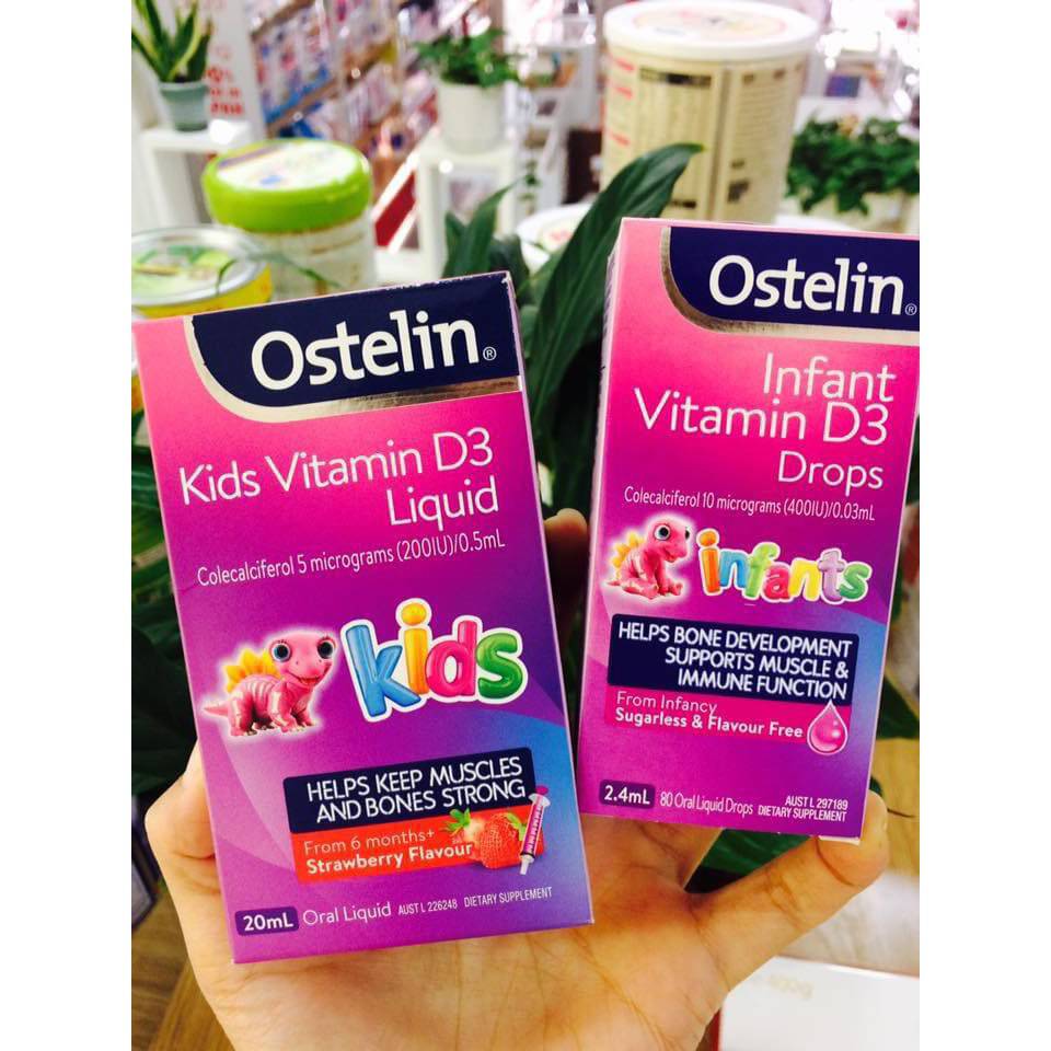 Vitamin D3 Ostelin Cho Bé Từ Sơ Sinh Dạng Nhỏ Giọt Và Xi Lanh