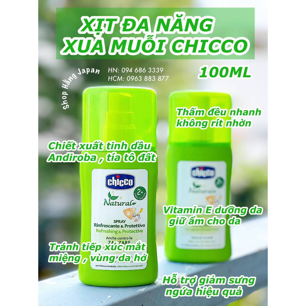 Xịt chống muỗi Extra Chicco Ý 100ml