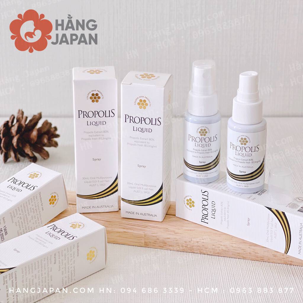 Xịt keo ong Propolis Liquid 30ml hàng Úc