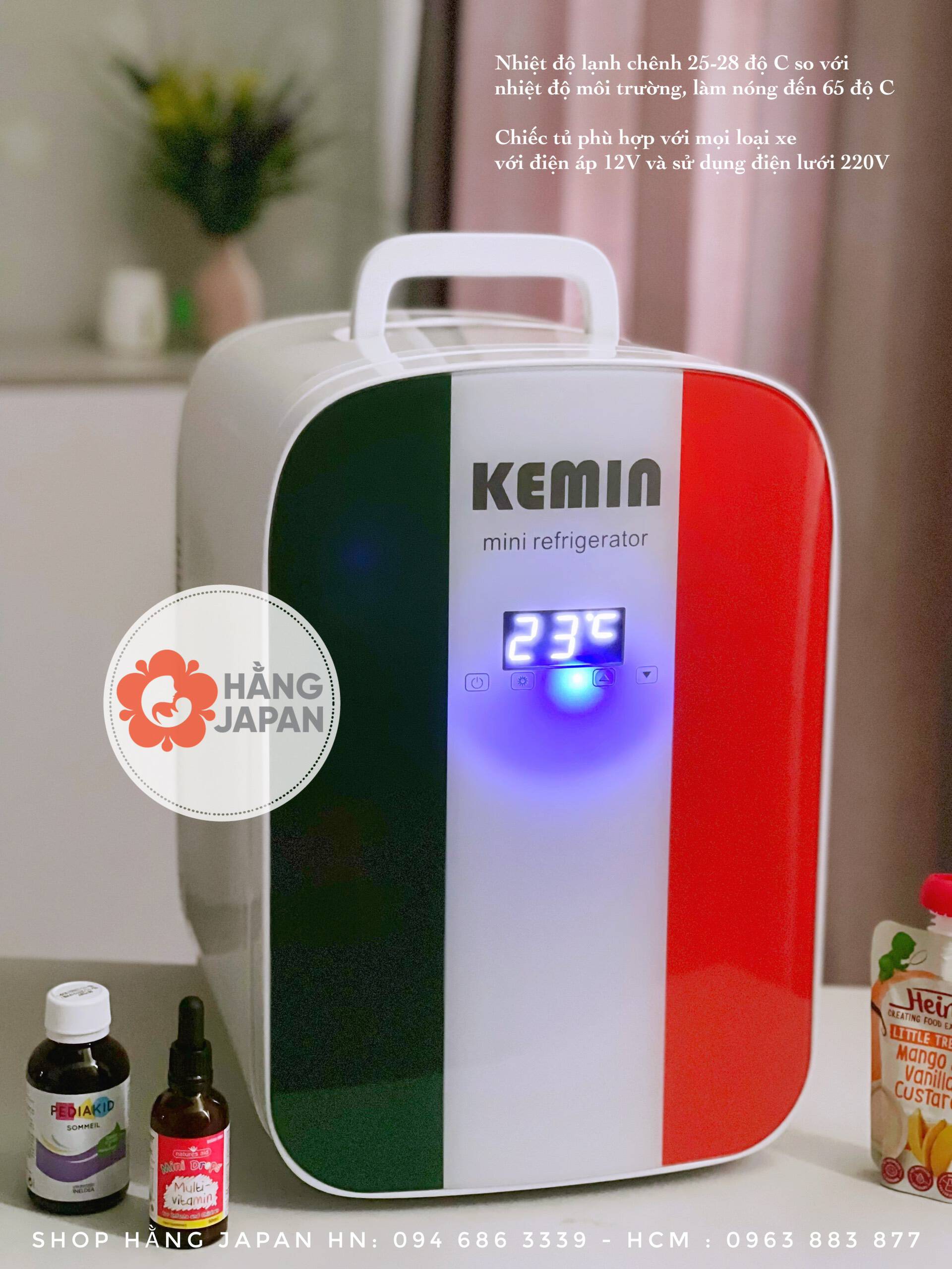 Tủ lạnh mini Kemin 22L - 2 Chiều nóng lạnh