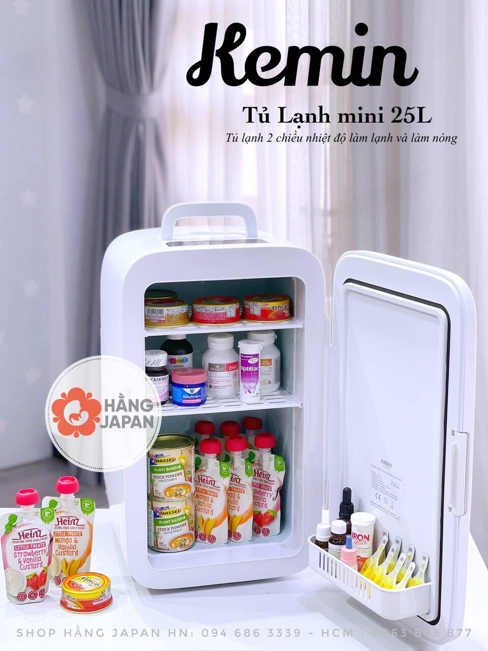 Tủ lạnh mini Kemin 25L - 2 Chiều nóng lạnh