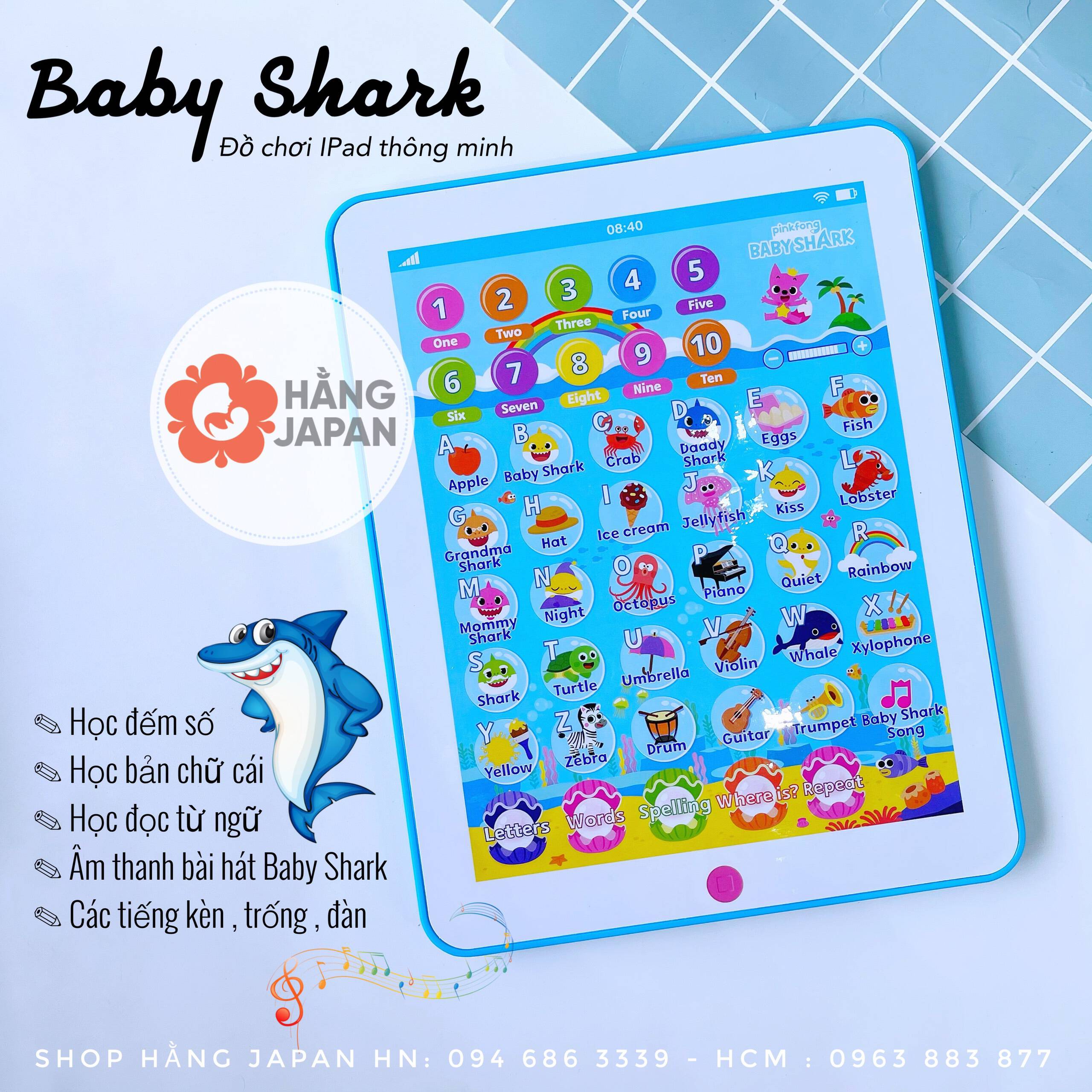 Đồ chơi Tablet Baby Shark cho bé