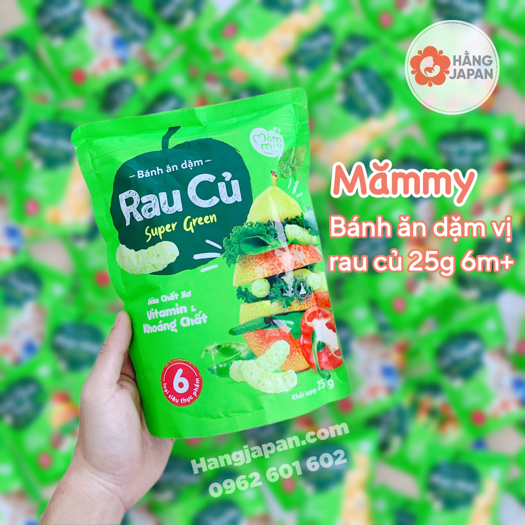 Bánh ăn dặm Mămmy vị rau củ, phô mai, trái cây, cá tuyết, sữa chua giòn tan, vừa tay bé gói 25g - cho bé từ 6m+ 20 Bánh ăn Dặm Mămmy Vừa Tay Bé Gói 25g (4)