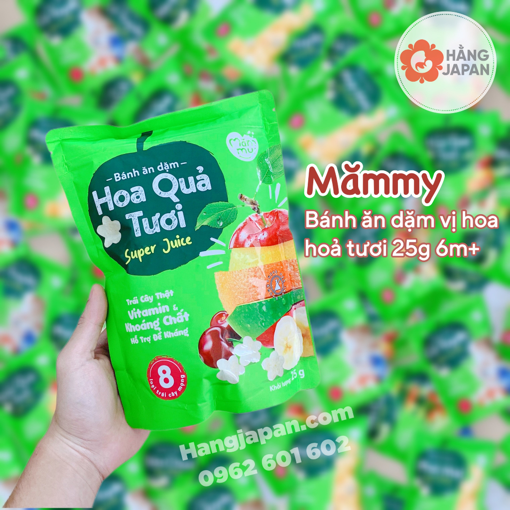Bánh ăn dặm Mămmy vị rau củ, phô mai, trái cây, cá tuyết, sữa chua giòn tan, vừa tay bé gói 25g - cho bé từ 6m+ 21 Bánh ăn Dặm Mămmy Vừa Tay Bé Gói 25g (5)