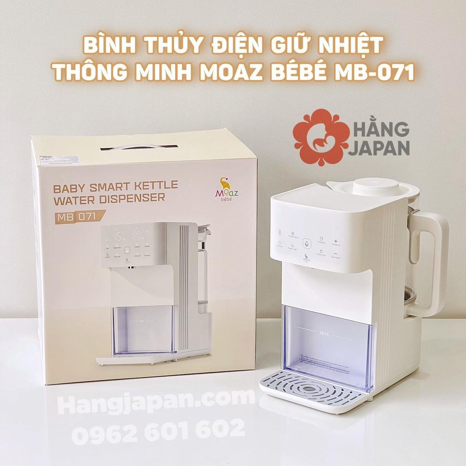 Bình thủy điện giữ nhiệt thông minh Moaz Bebe MB071, pha sữa, trà, cà phê