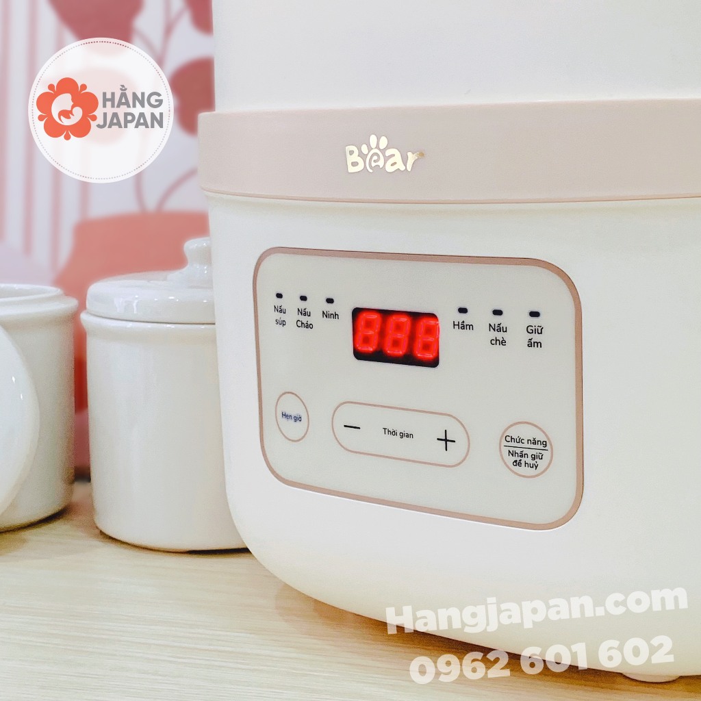 Nồi nấu cháo chậm Bear 35 Nồi Nấu Cháo Chậm Cho Bé Bear 0.8l Bản Mới, Nồi Hầm Cháo Cho Bé ăn Dặm, Ninh, Hầm, ủ Cháo (4)