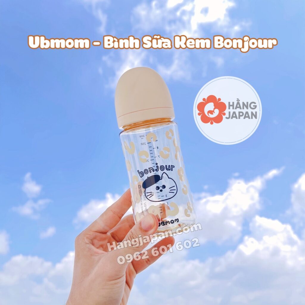 Bình sữa Hàn Ubmom PPSU Mèo Bonjour 17 Bình Sữa Hàn Ubmom Ppsu Mèo Bonjour (11)