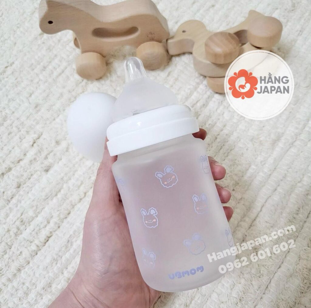 Bình Sữa Hàn Ubmom Thủy Tinh Bọc Silicon (8)