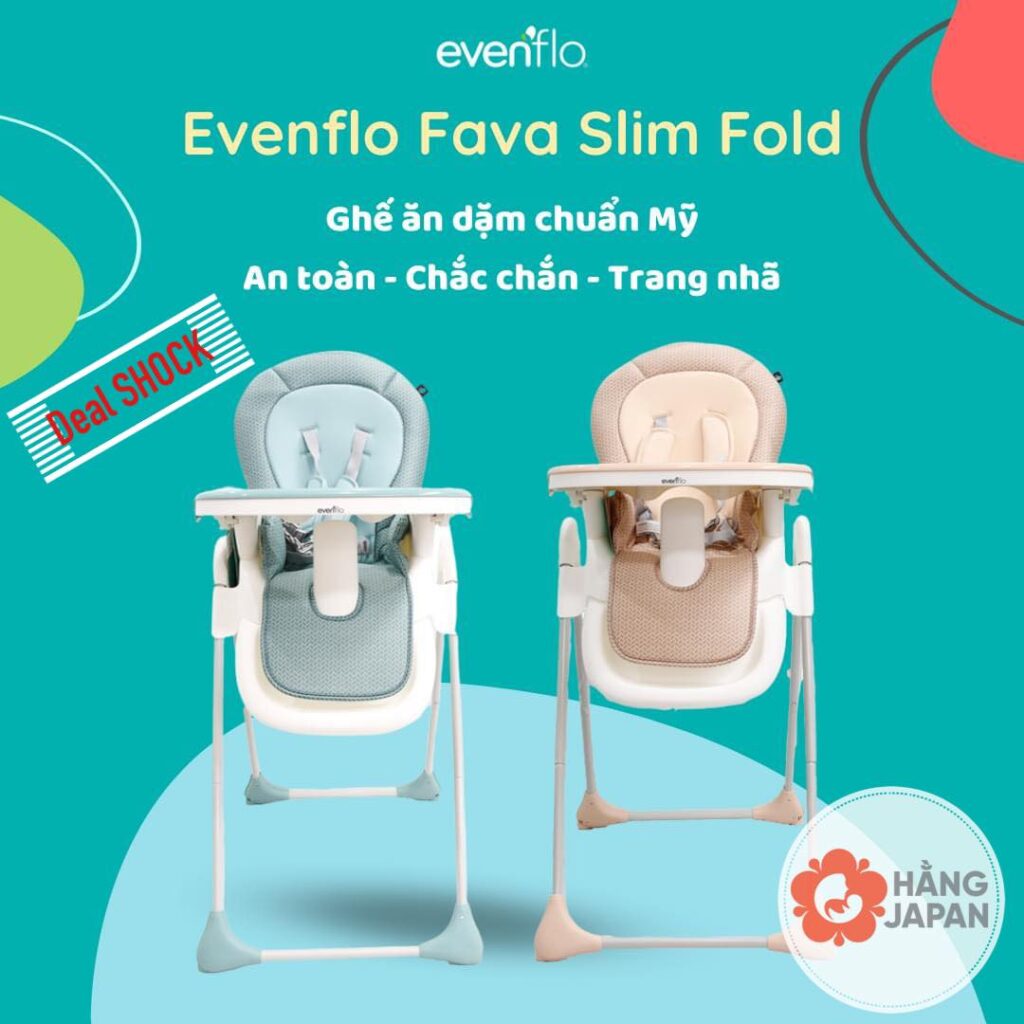 Ghế ăn dặm Evenflo Fava Slim Fold 11 Ghế ăn Dặm Evenflo Fava Slim Fold(1)