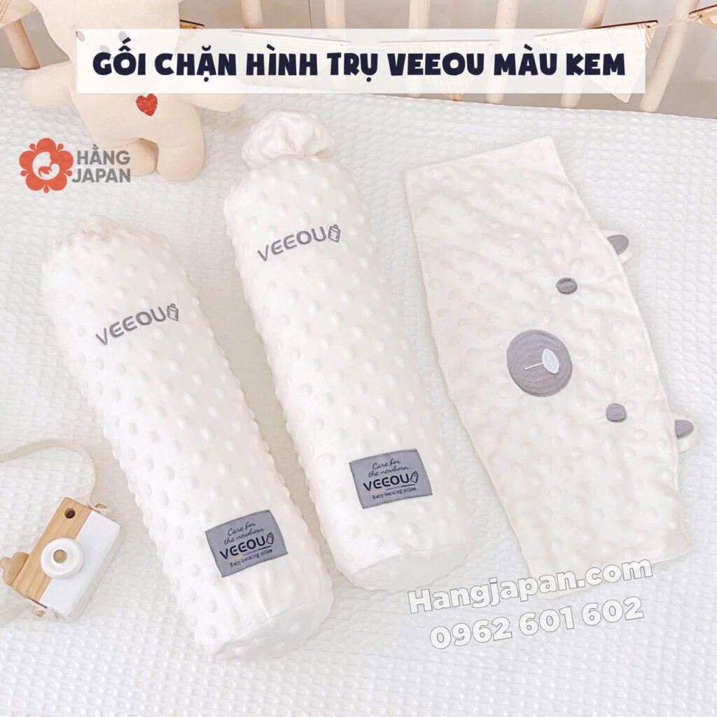 Gối chặn hình trụ Veeou màu kem 30 Gối Chặn Hình Trụ Veeou Màu Kem (1)