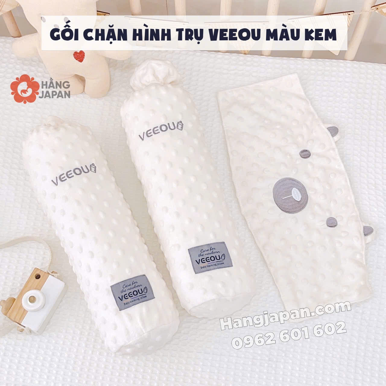 Gối chặn hình trụ Veeou màu kem Gối chặn hình trụ Veeou màu kem