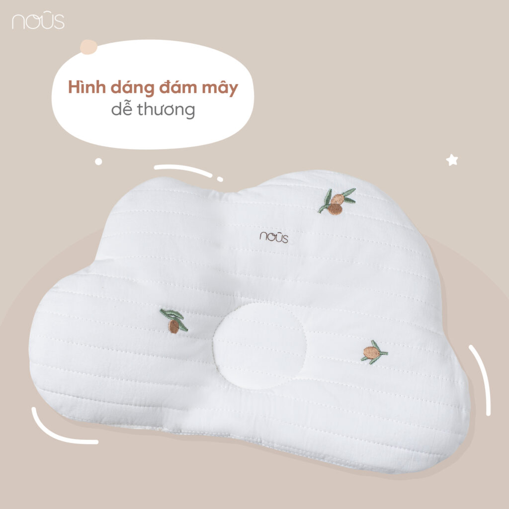 Gối định hình đầu bé Nous 44 Gối định Hình đầu Bé Nous (3)