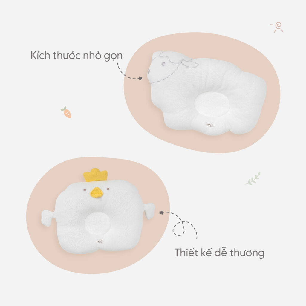 Gối định hình đầu bé Nous 42 Gối định Hình đầu Bé Nous (5)