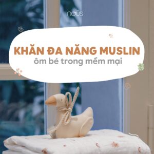 Khăn đa năng trắng in họa tiết Nous